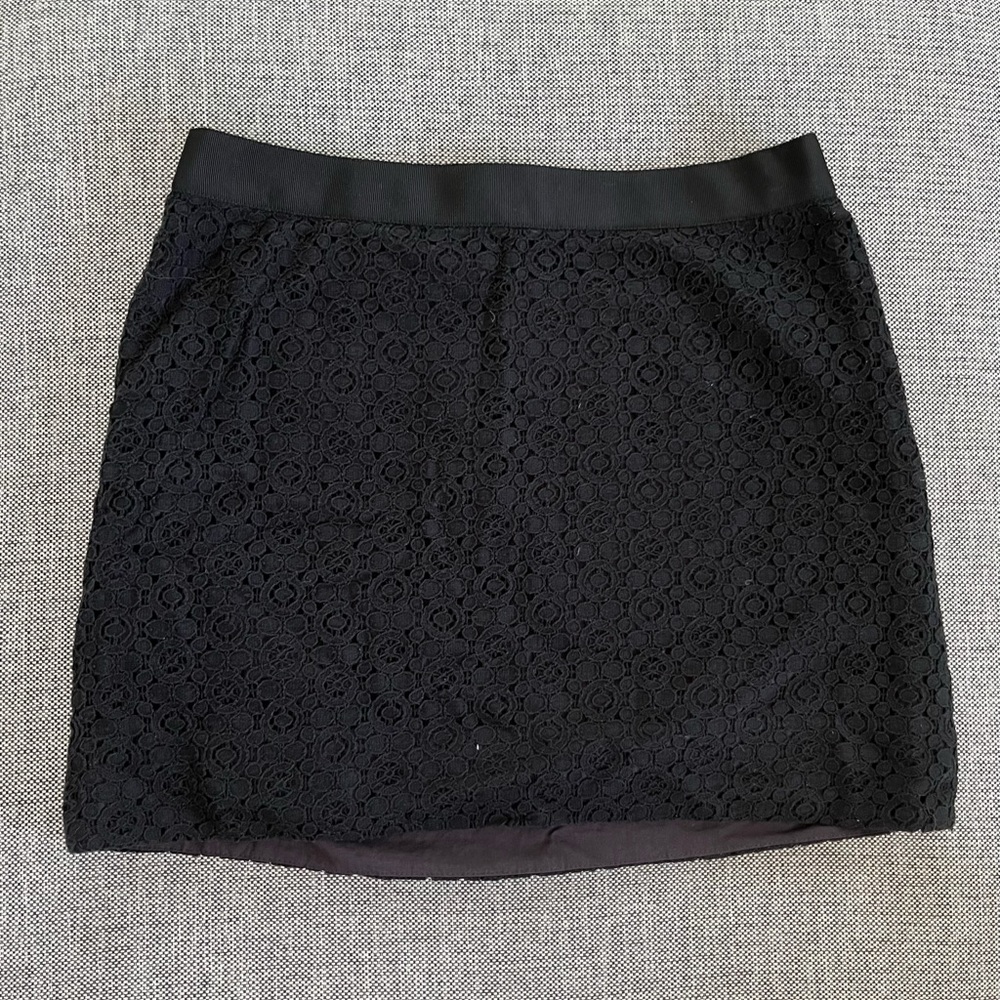 XS black lace miniskirt J. Crew